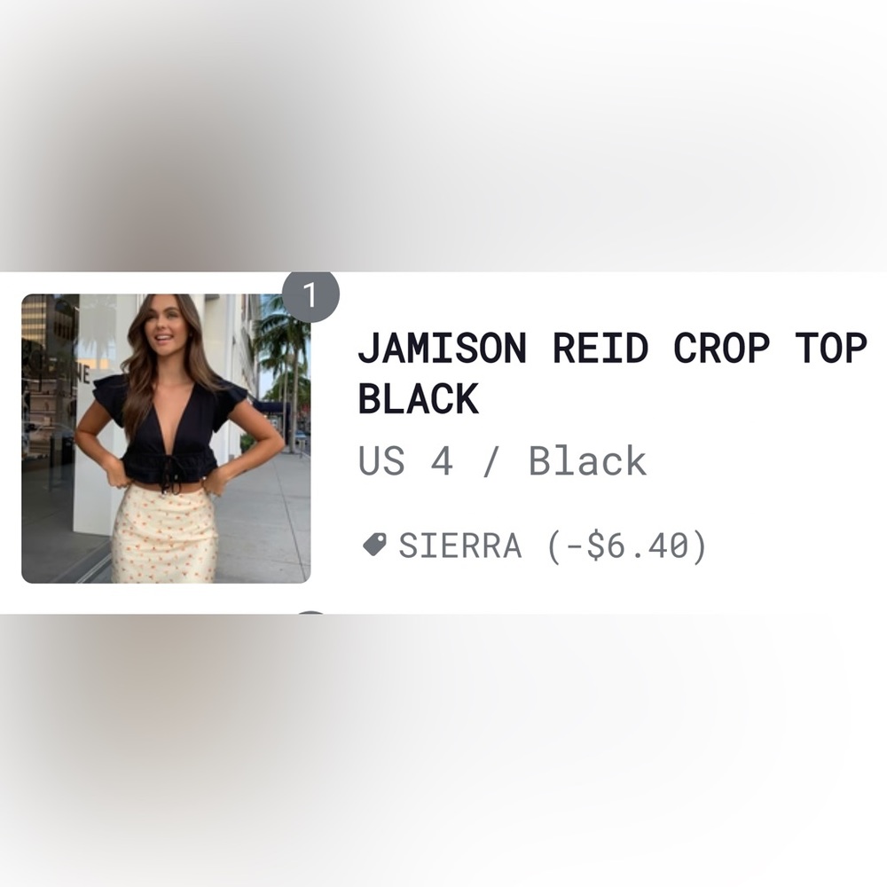 Princess Polly black crop top. Tie front.